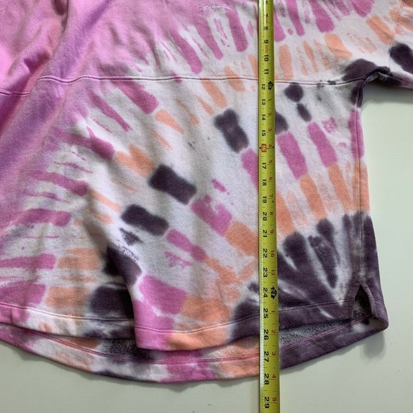 Victoria Secret PINK Varsity Crew Swearshirt Fuchsia Tie Dye Large NWT - Picture 10 of 10